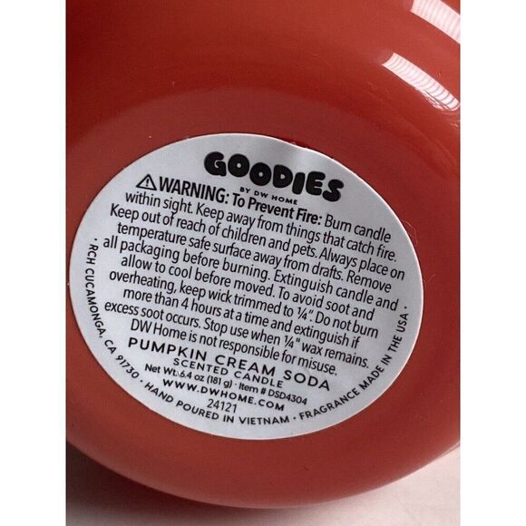 Dw Home Pumpkin Cream Soda Pop Scented Candle Fall Autumn 6.4 Oz Orange NEW - Picture 8 of 9